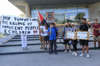 Nicosia protest: Protesters in Nicosia Rally Against Israel and British Military Bases