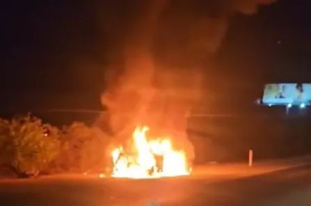 Car Fire on Ayia Napa-Larnaca Motorway