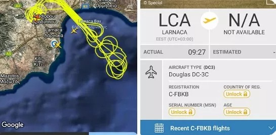 Extended Aircraft Flights Over Larnaca
