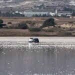 Two Cars Trapped in Larnaca Salt Lake After Illegal Entry