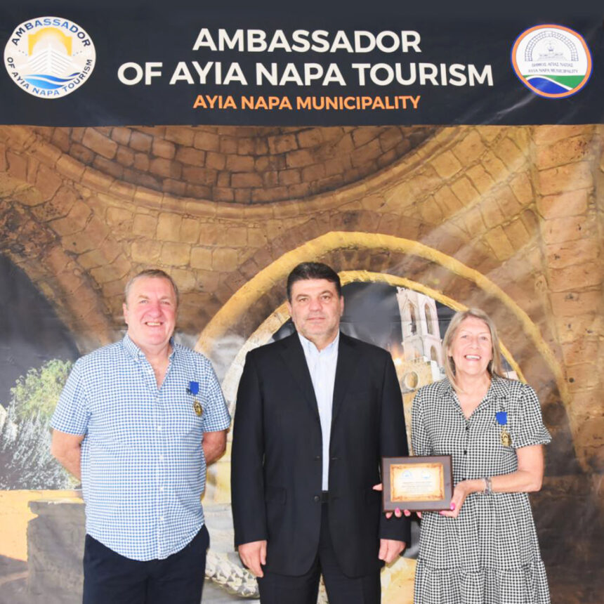 British Couple Recognised as Ayia Napa's Tourism Ambassadors