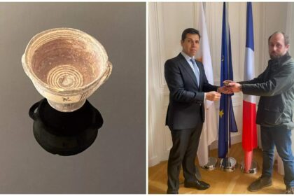Cypriot antiquity: Ancient Cypriot Pottery Cup Returned from French Auction