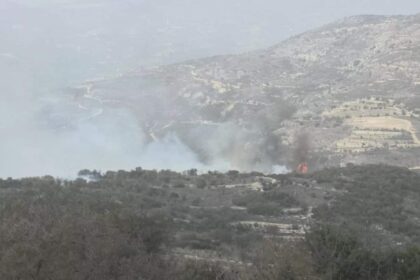 Wildfire Spreads in Challenging Terrain Near Limassol