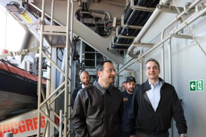 Mitsotakis and Christodoulides Showcase Solidarity on Greek Frigate Kimon