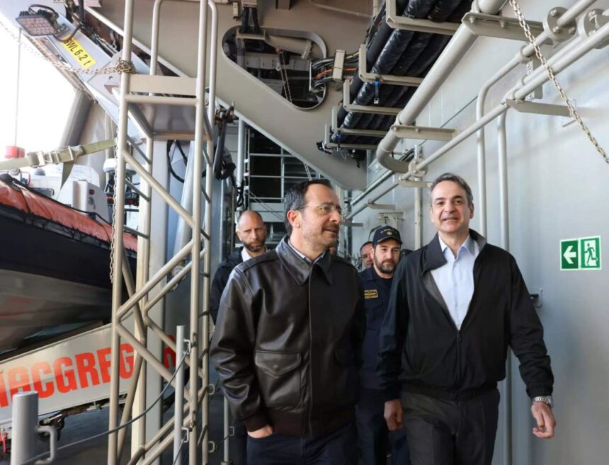 Mitsotakis and Christodoulides Showcase Solidarity on Greek Frigate Kimon