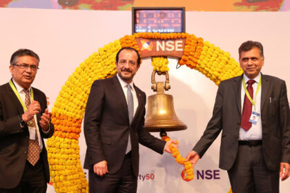 President Christodoulides Rings Bell at Mumbai Stock Exchange