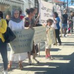Supporters of Suspended Bishop Tychikos Protest Outside Archbishopric