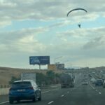 Paraglider Drifts Over Busy Limassol-Nicosia Motorway