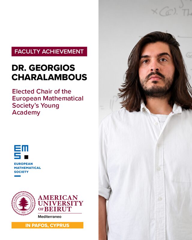 Dr. Georgios Charalambous Elected Chair of EMS Young Academy