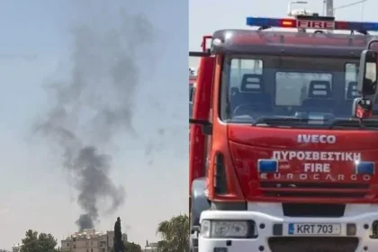 Truck Fire in Strovolos Causes Smoke Over Nicosia