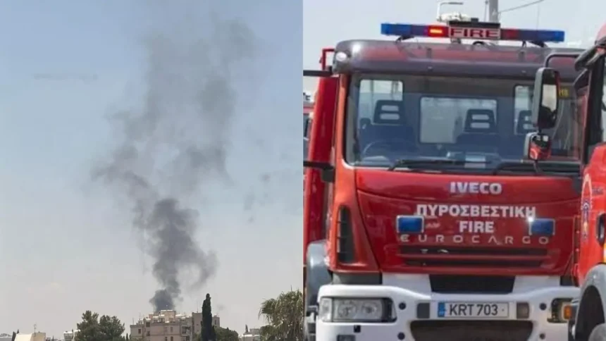 Truck Fire in Strovolos Causes Smoke Over Nicosia